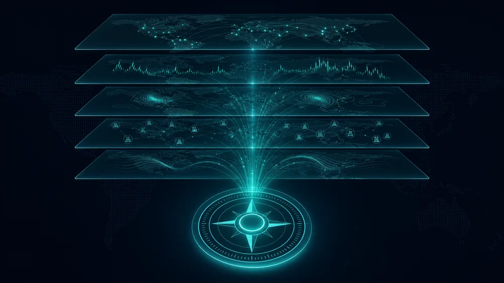 Layered global data planes converging into a single compass score